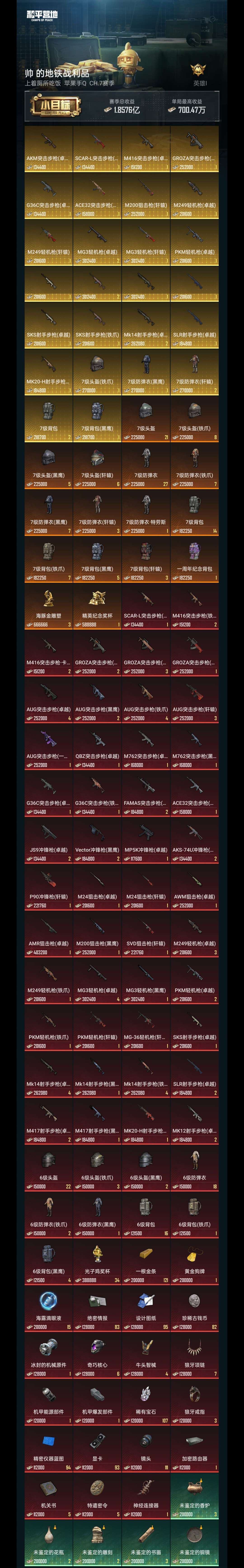 HPZM3322370和平精英账号详情图10 HPZM3322370和平精英账号详情图10