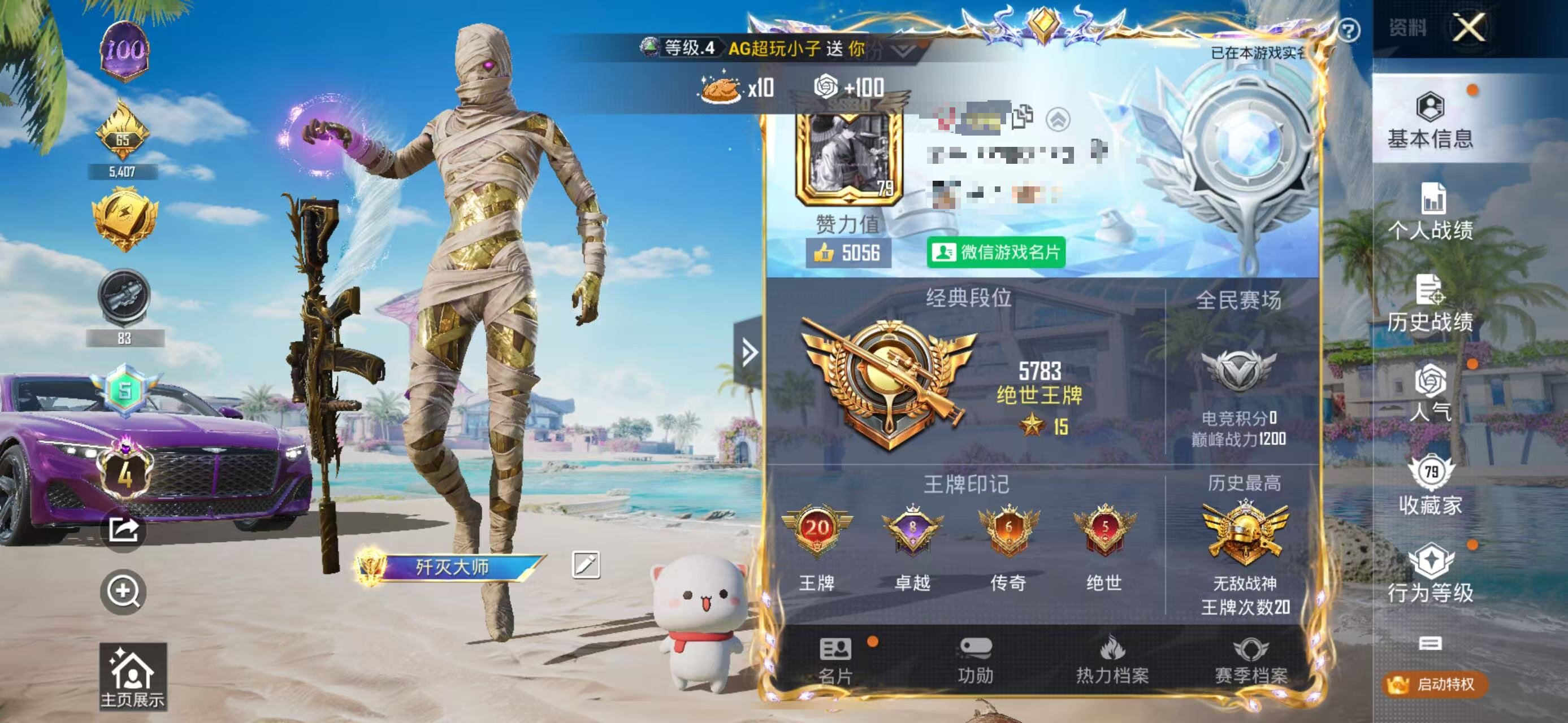 HPSJ3330730和平精英账号详情图2