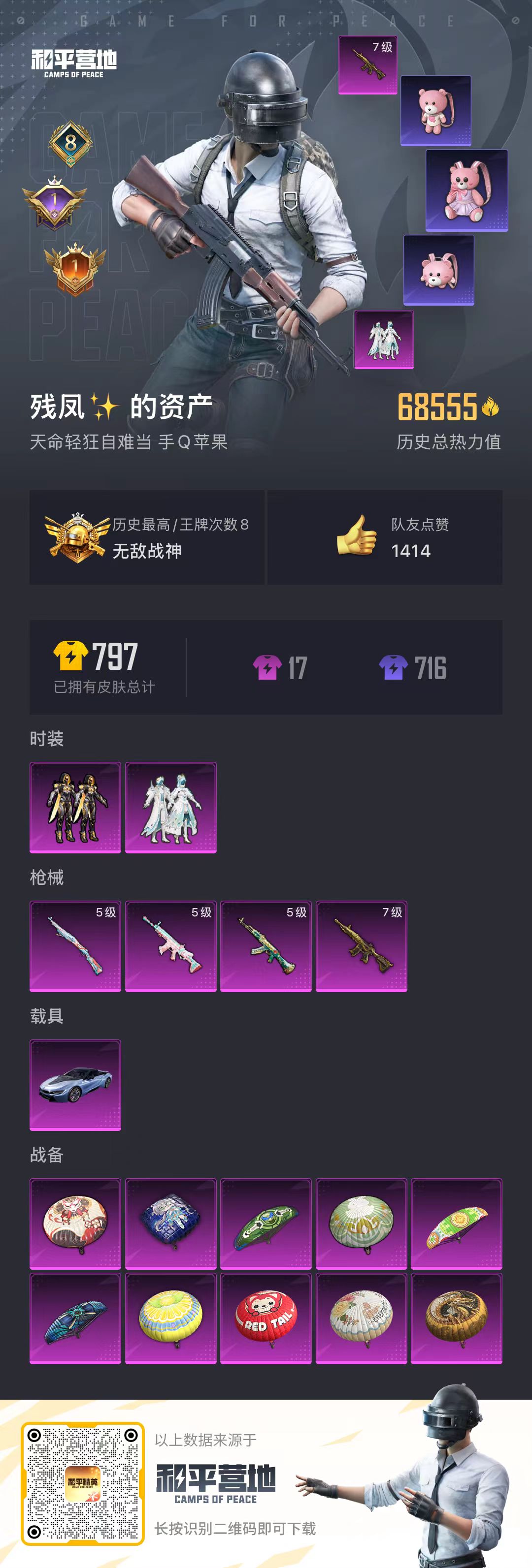 HPSJ3322484和平精英账号详情图3
