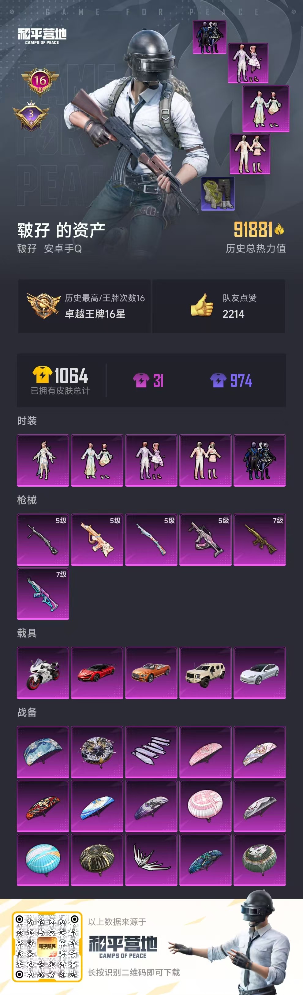 HPSJ3324611和平精英账号详情图3