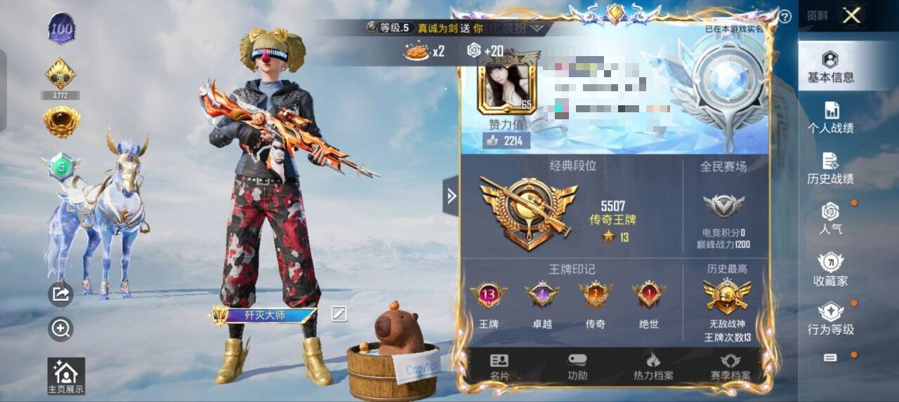 HPSJ3323240和平精英账号详情图2