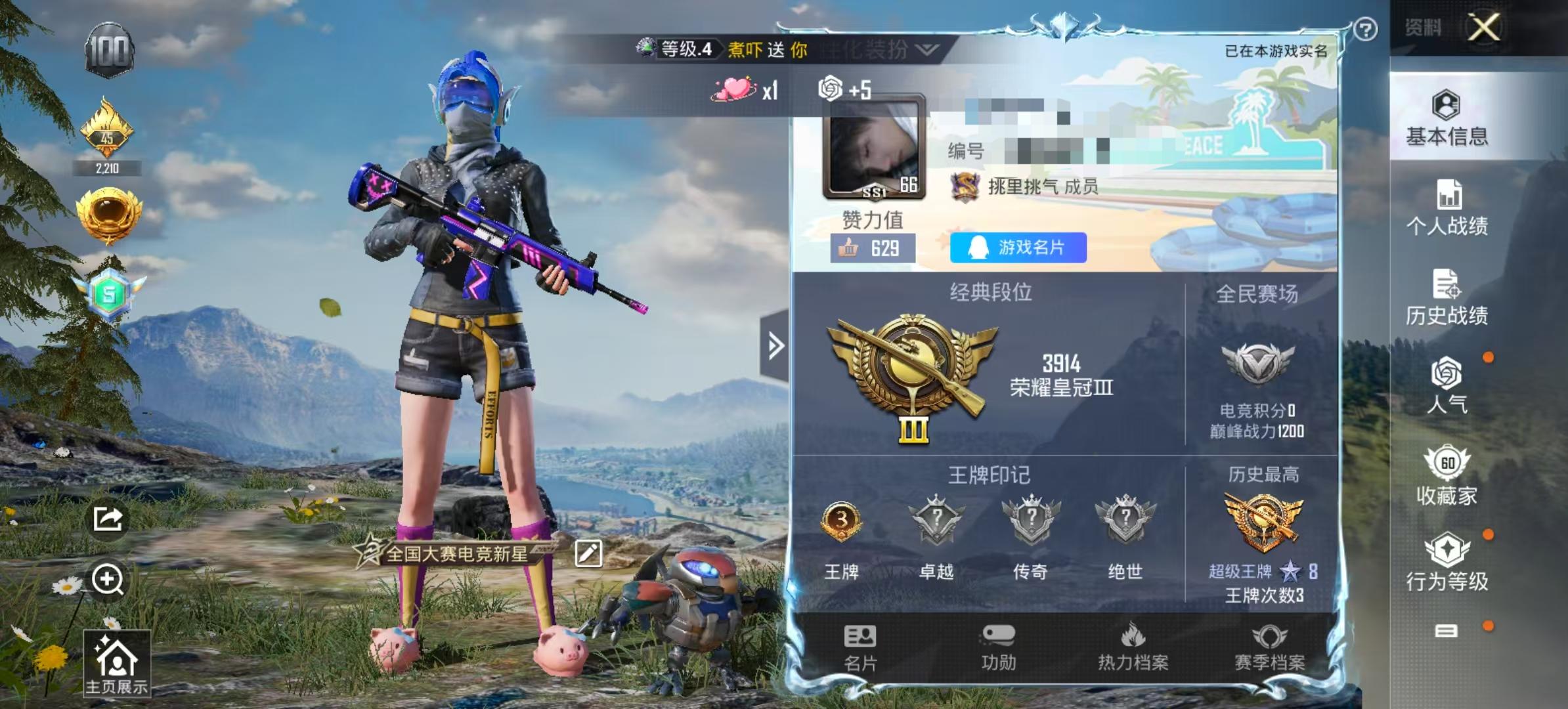 HPSJ3325422和平精英账号详情图2