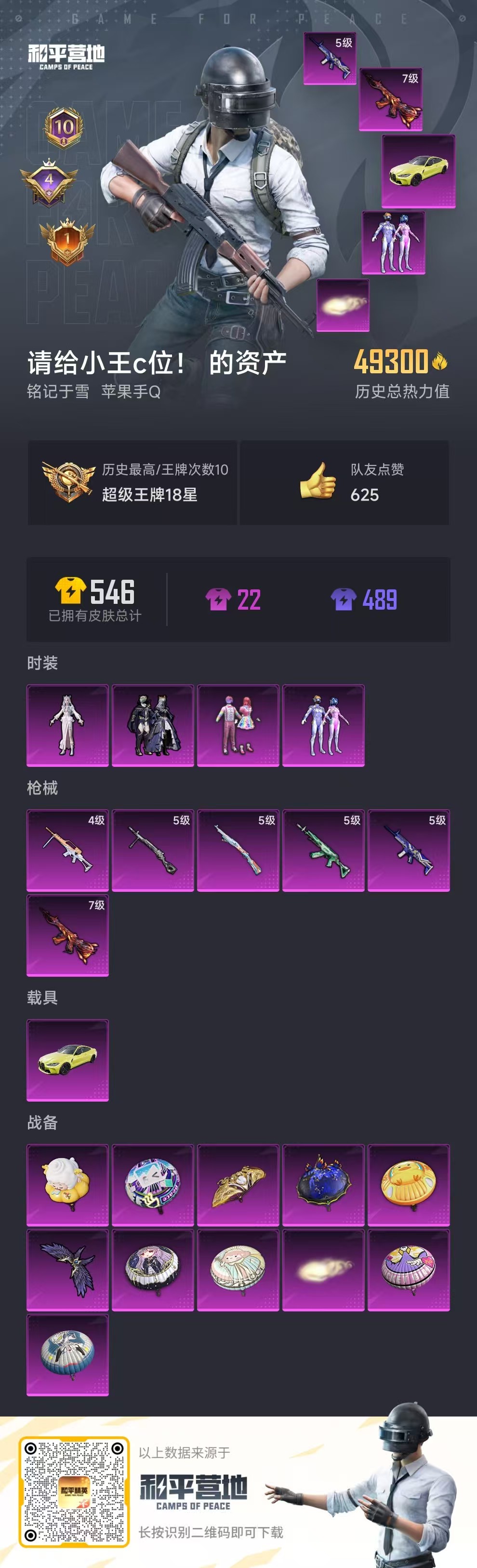 HPSJ3325850和平精英账号详情图3
