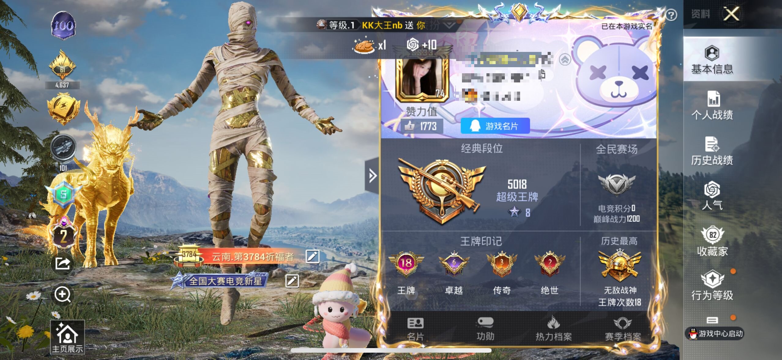 HPSJ3328355和平精英账号详情图2