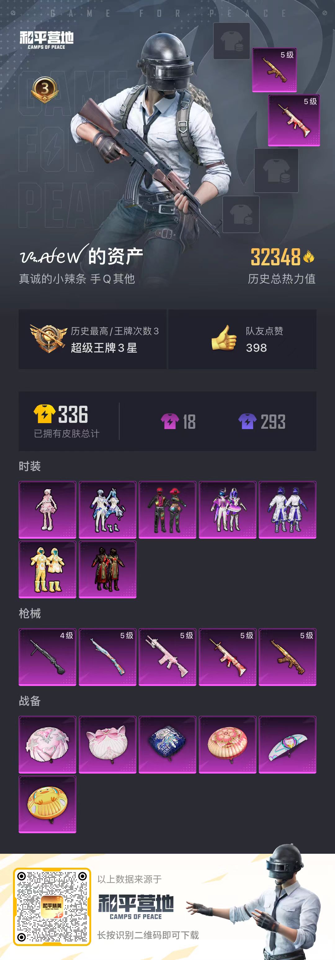 HPSJ3327366和平精英账号详情图3
