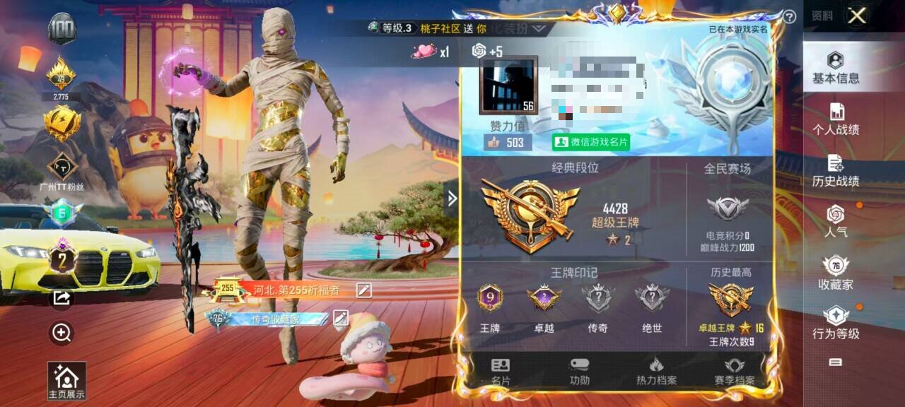 HPSJ3328356和平精英账号详情图2