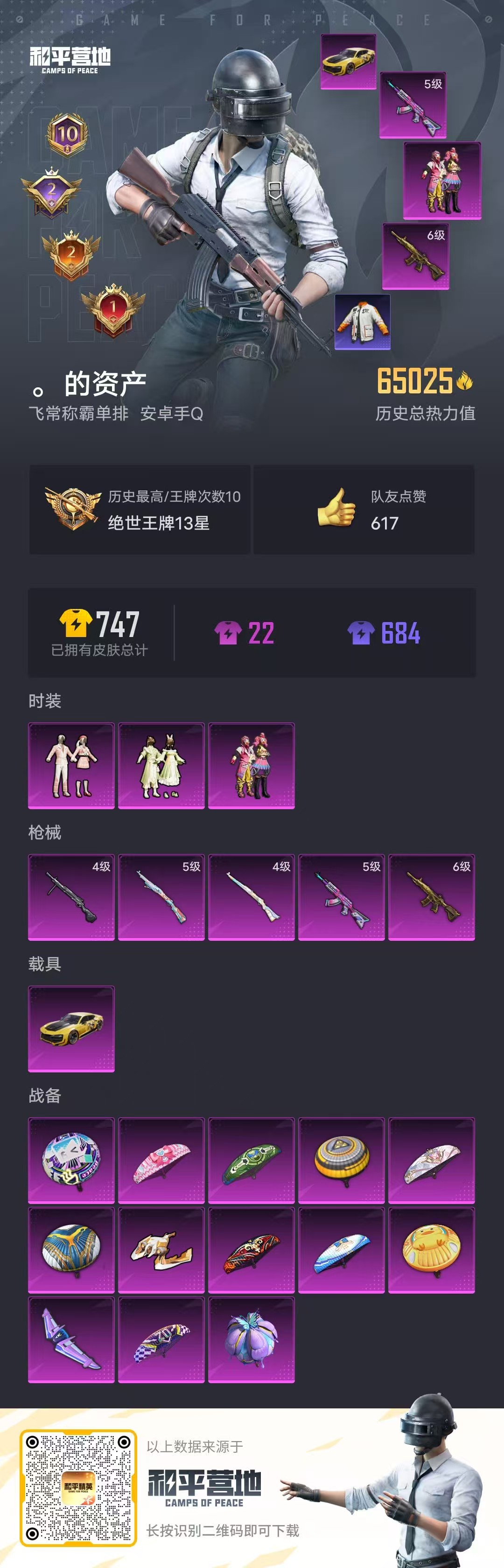 HPSJ3325263和平精英账号详情图4