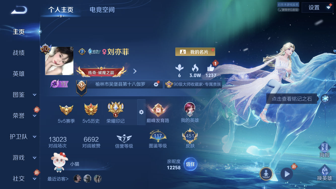 王者荣耀账号苹果QQ【V10 4典藏 53传说 5珍品 30皮肤按键 瑶无双 甄姬无双】苹果QQ/V10/非凡王者/45