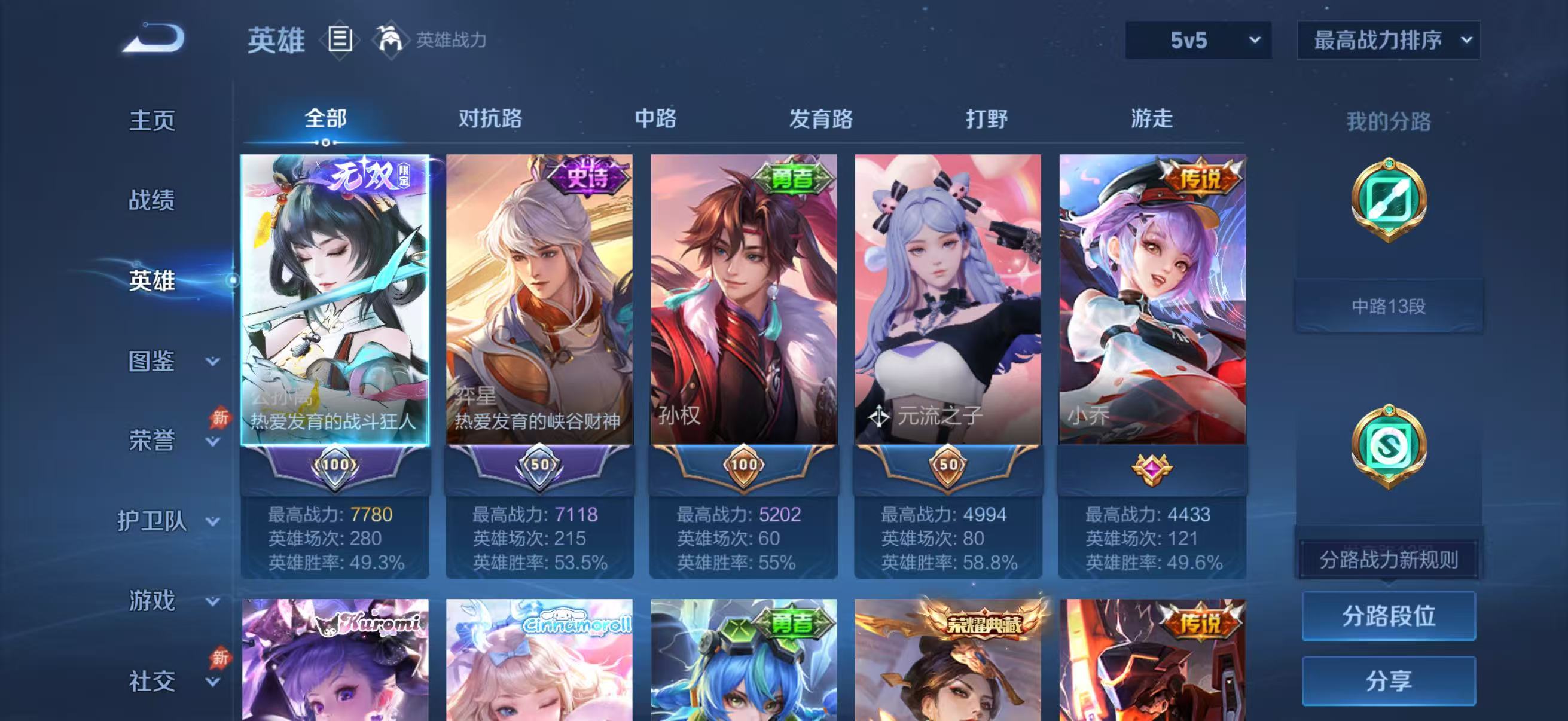 WZMMN4725030王者荣耀账号详情图2