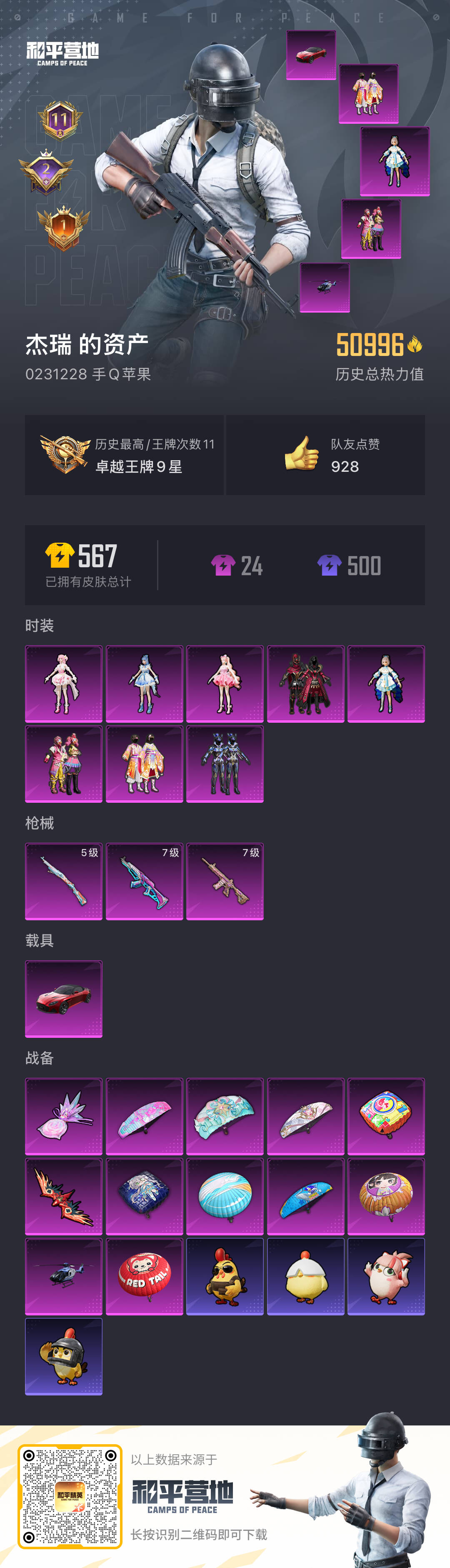 HPSJ40922和平精英账号详情图2