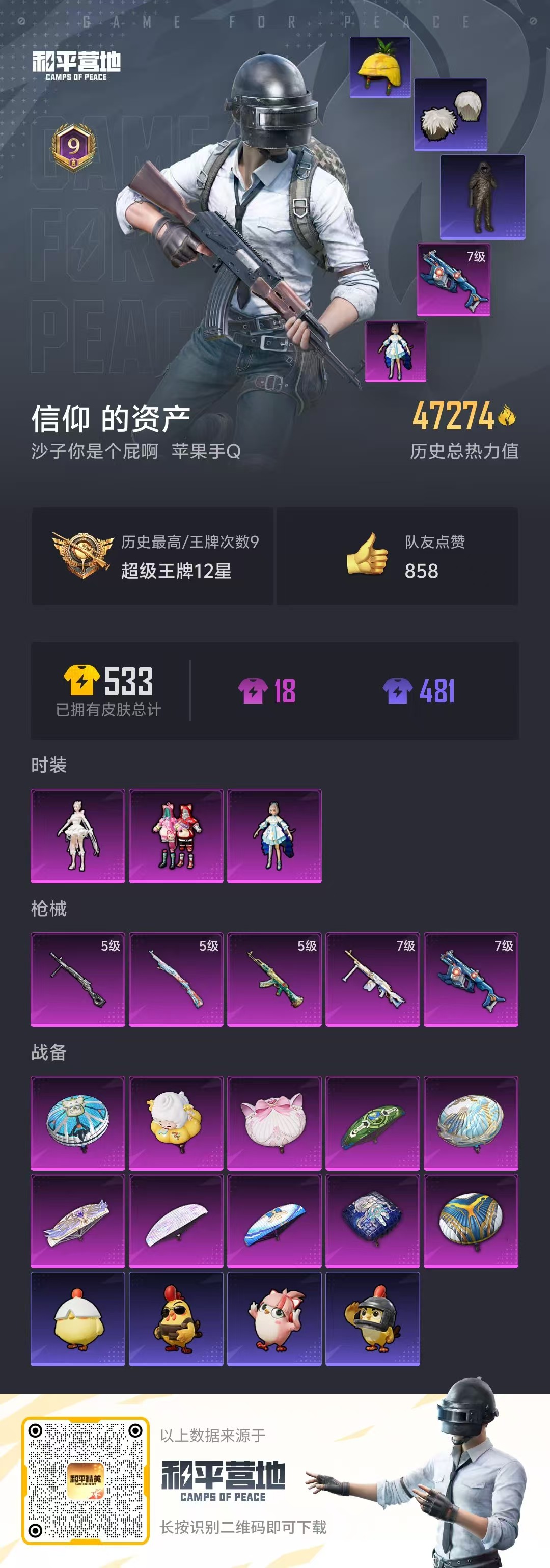 HPSJ46704和平精英账号详情图3