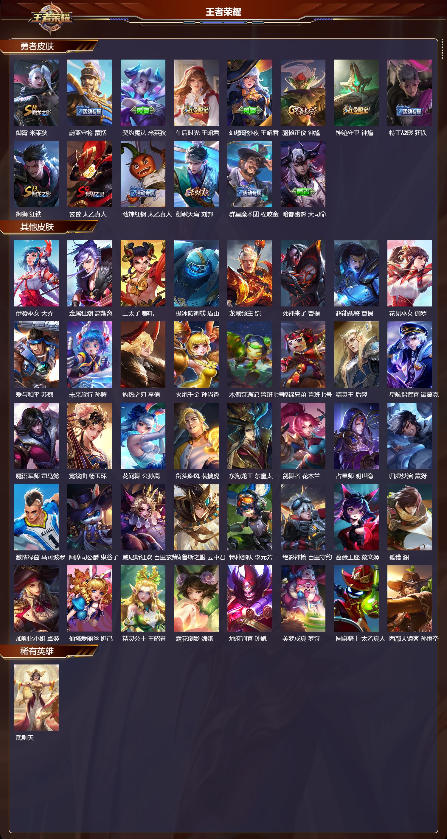 WZMK45726王者荣耀账号详情图4