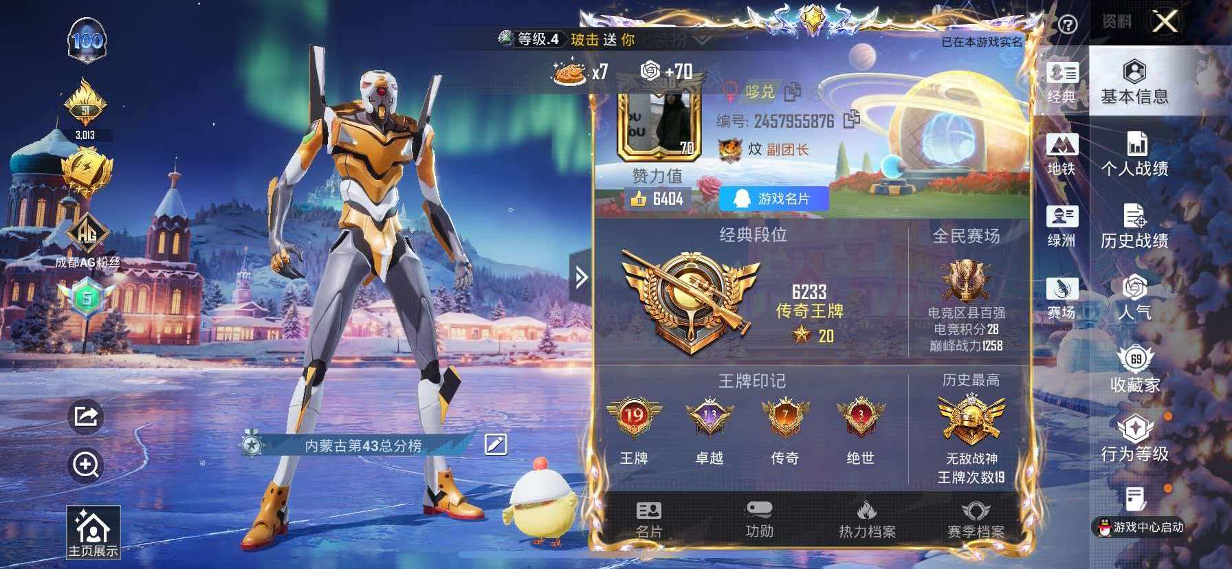 HPSJ40876和平精英账号详情图4