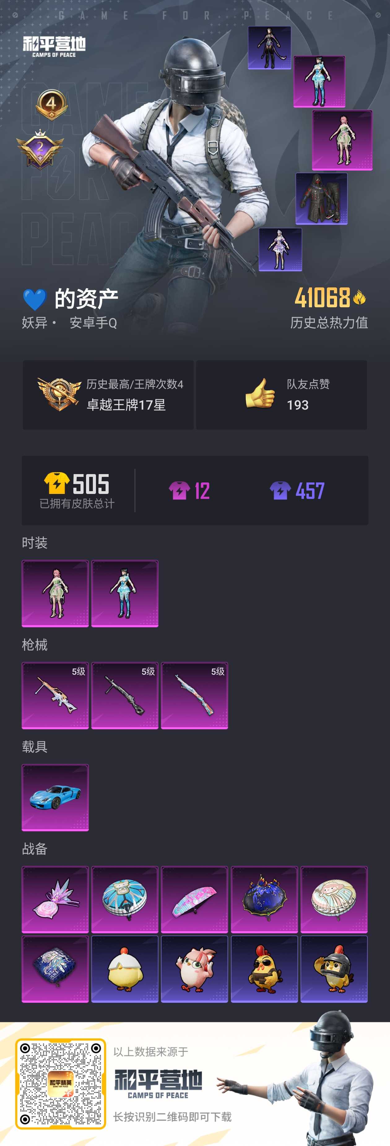 HPSJ418010和平精英账号详情图4