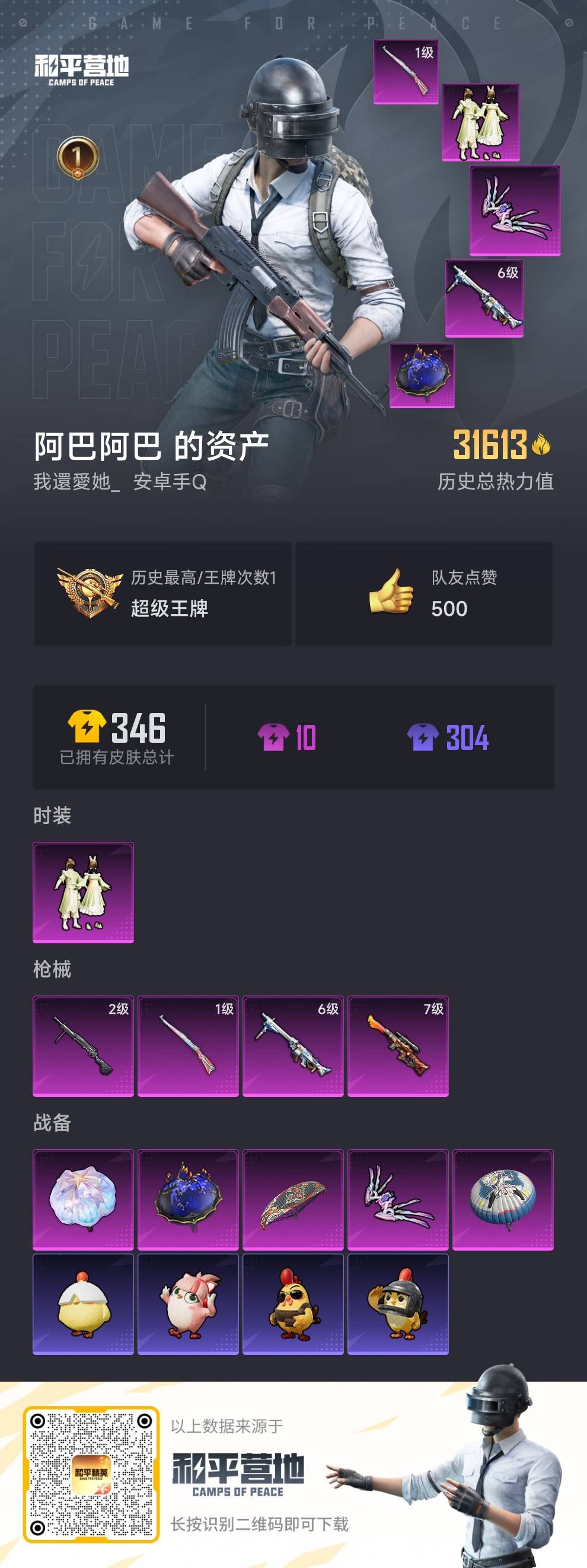 HPSJ422730和平精英账号详情图3