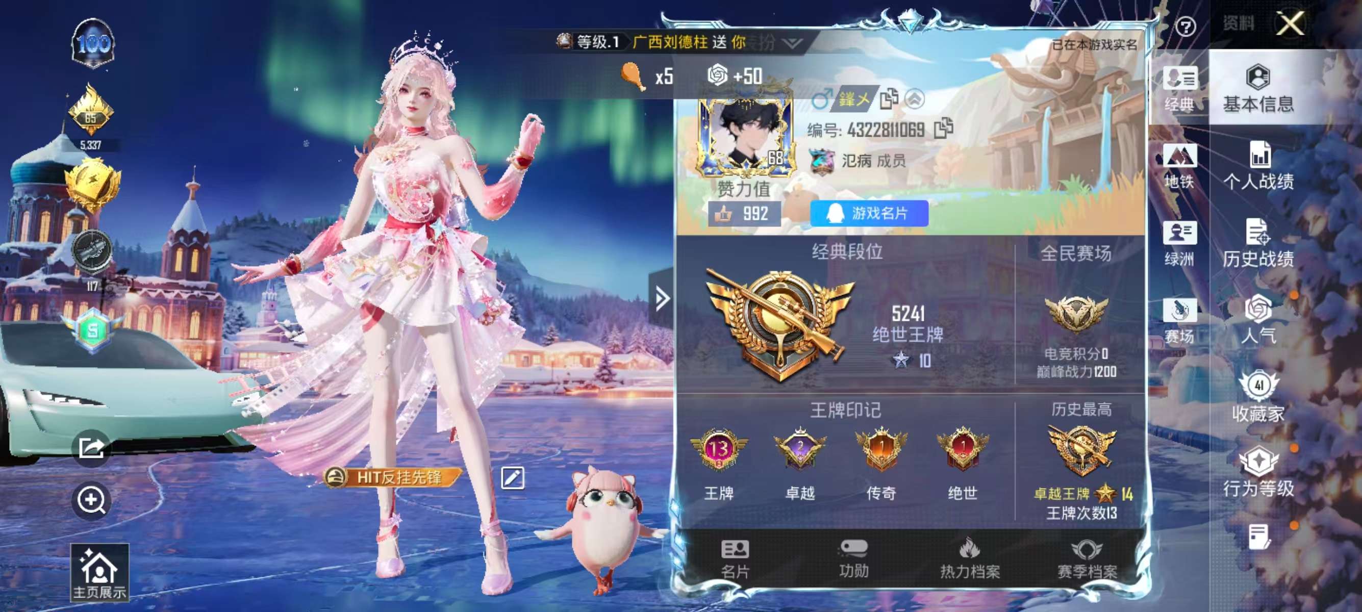 HPSJ424853和平精英账号详情图2