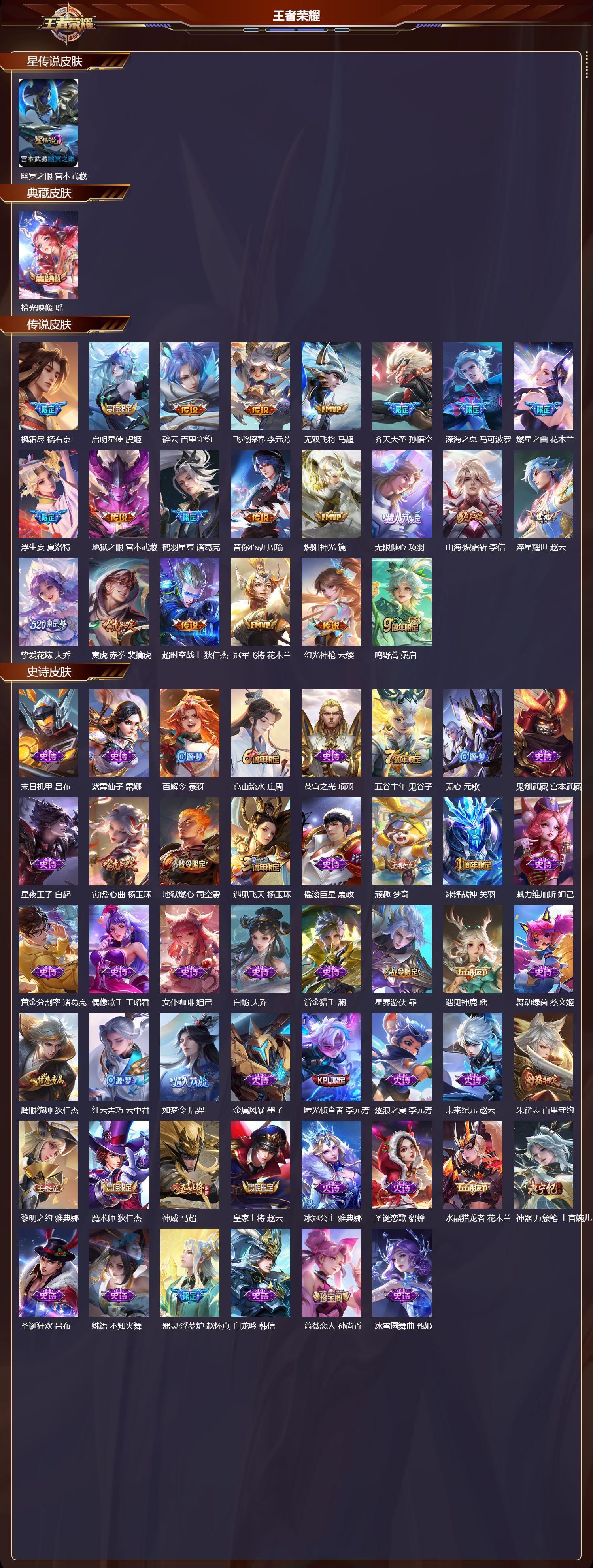 WZQM447280王者荣耀账号详情图3