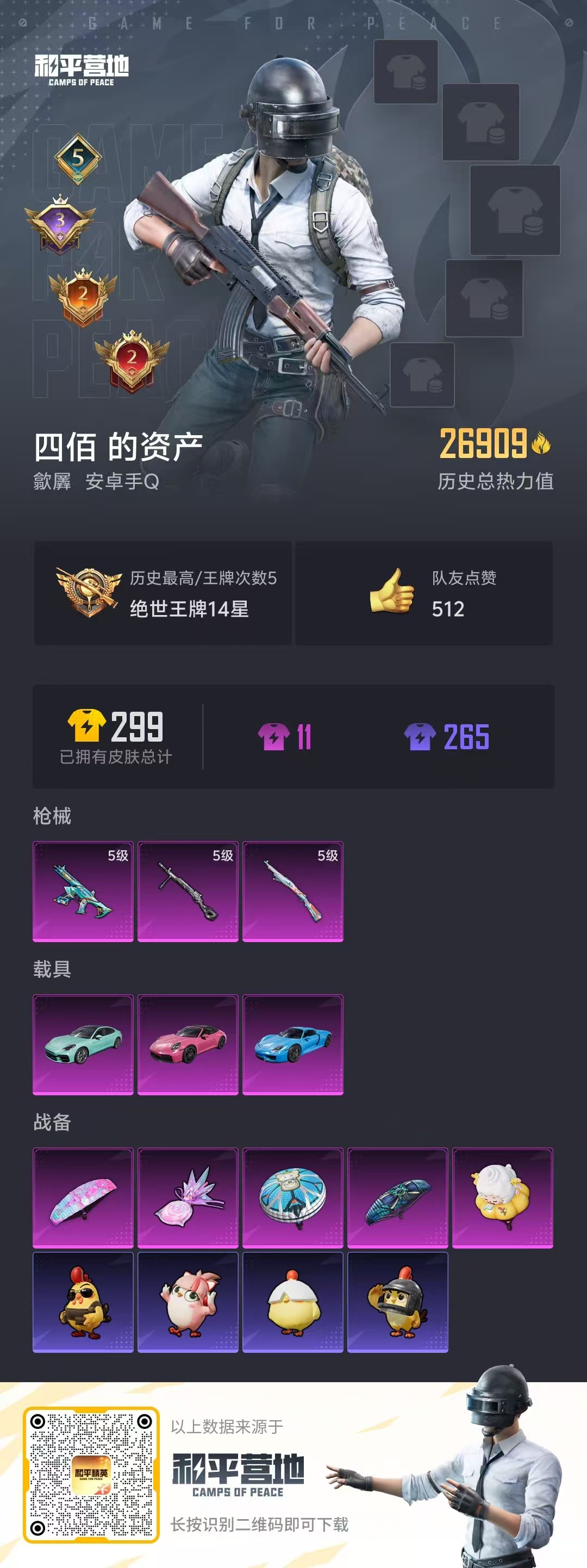 HPSJ424883和平精英账号详情图2