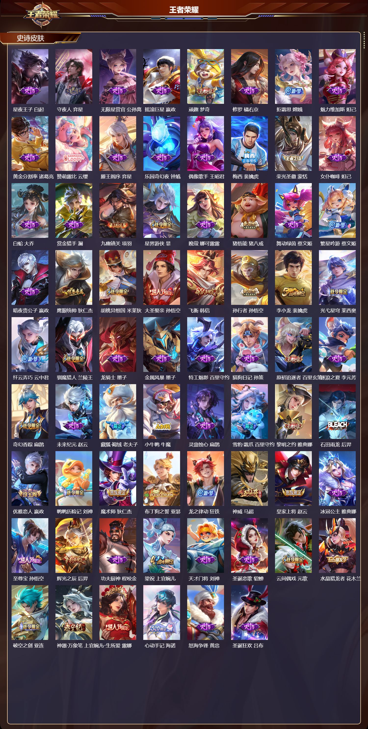 WZQM454784王者荣耀账号详情图4