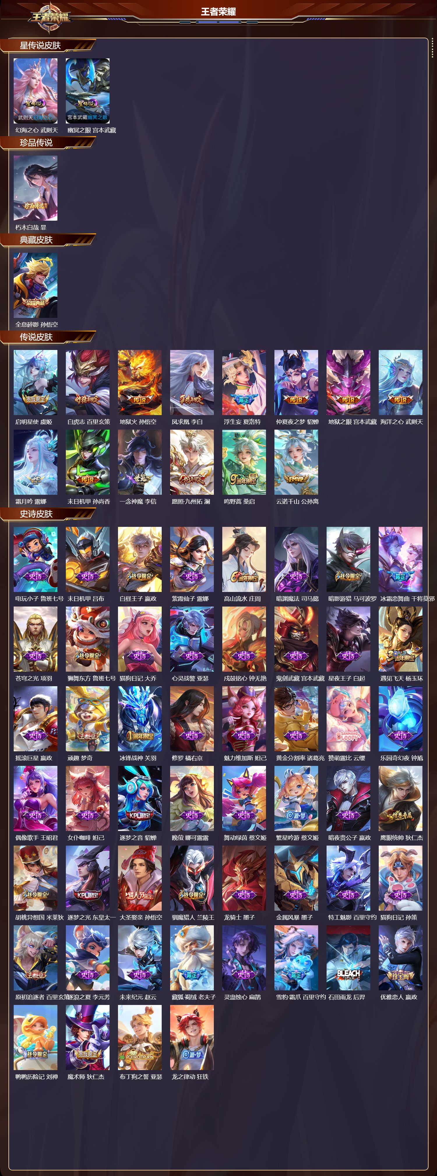 WZQM454785王者荣耀账号详情图3