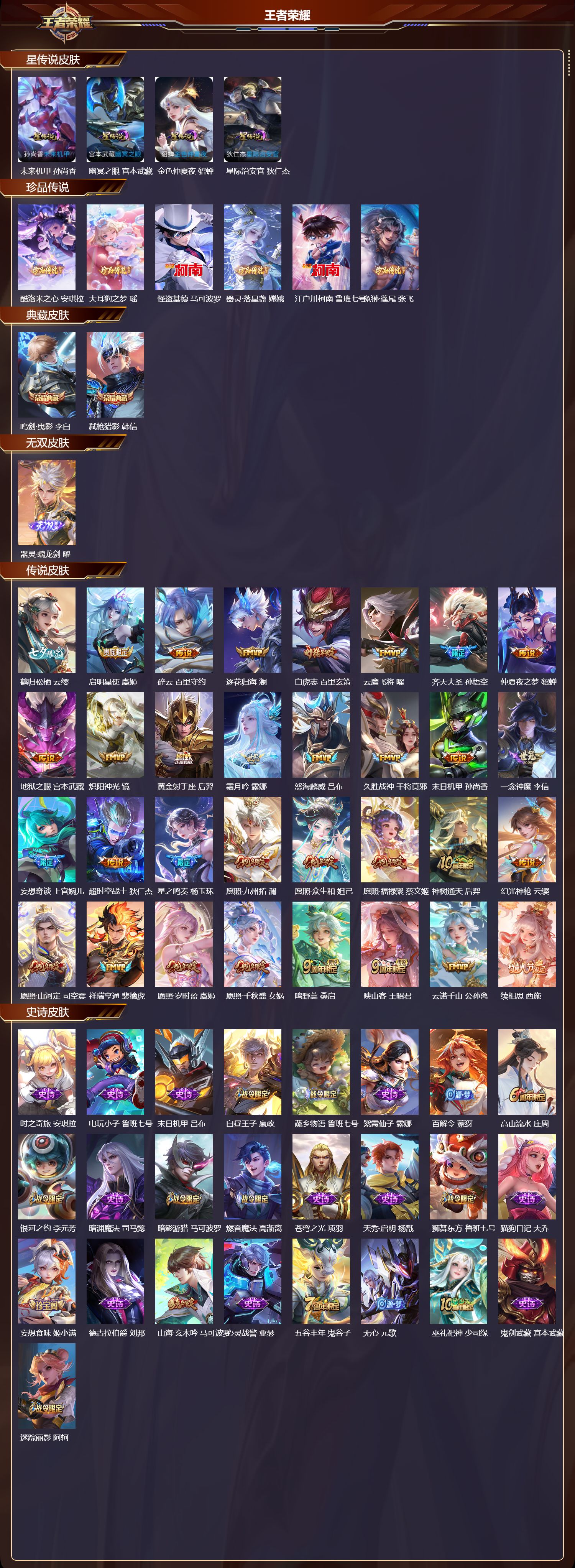 WZQM454784王者荣耀账号详情图3