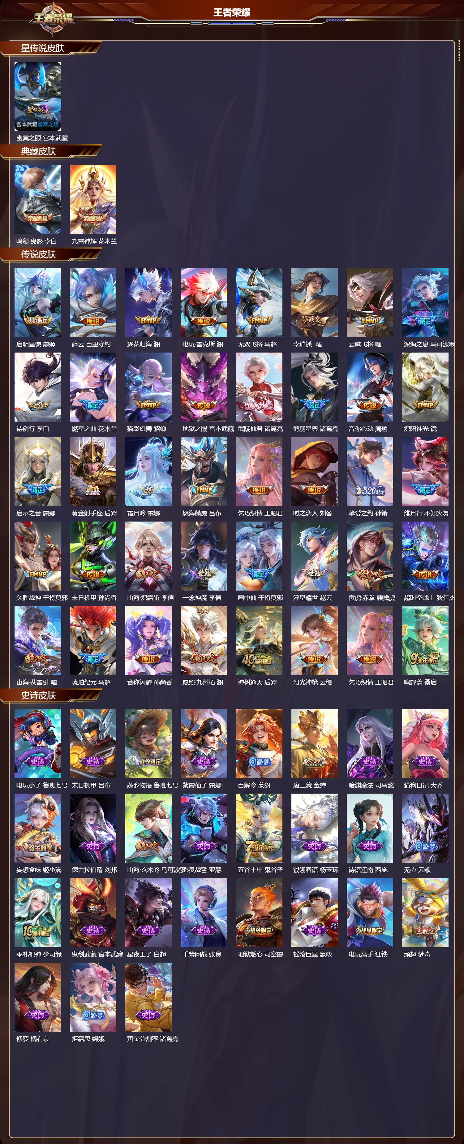 WZQM454807王者荣耀账号详情图3