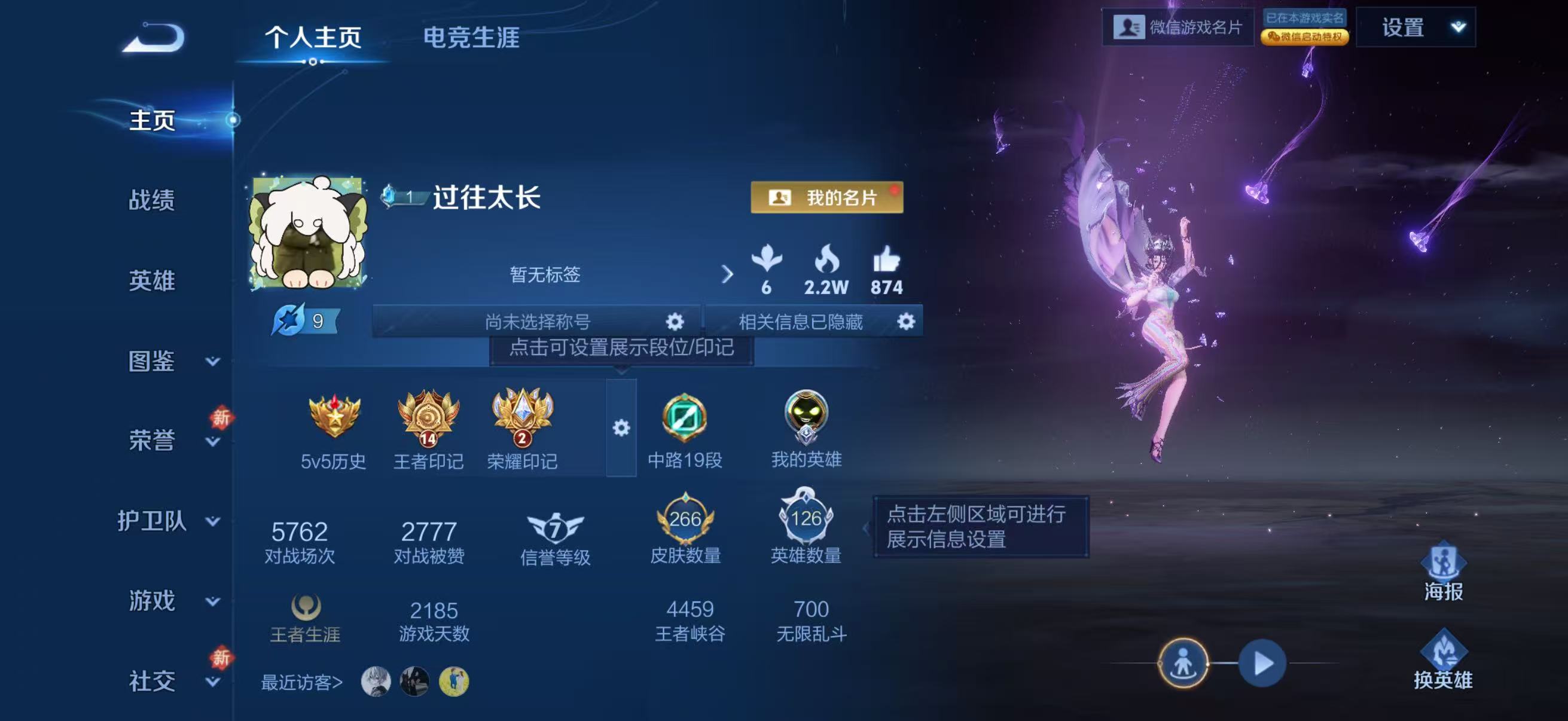 WZCMW461626王者荣耀账号详情图2