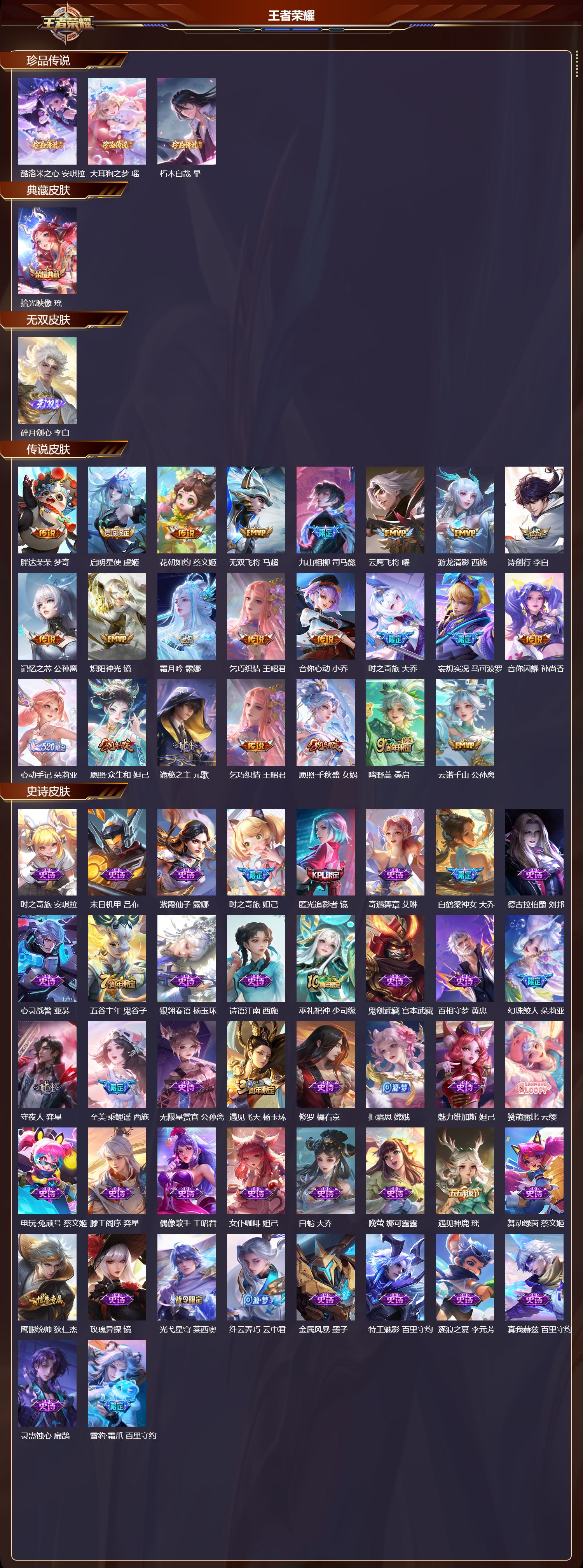 WZQM469397王者荣耀账号详情图3