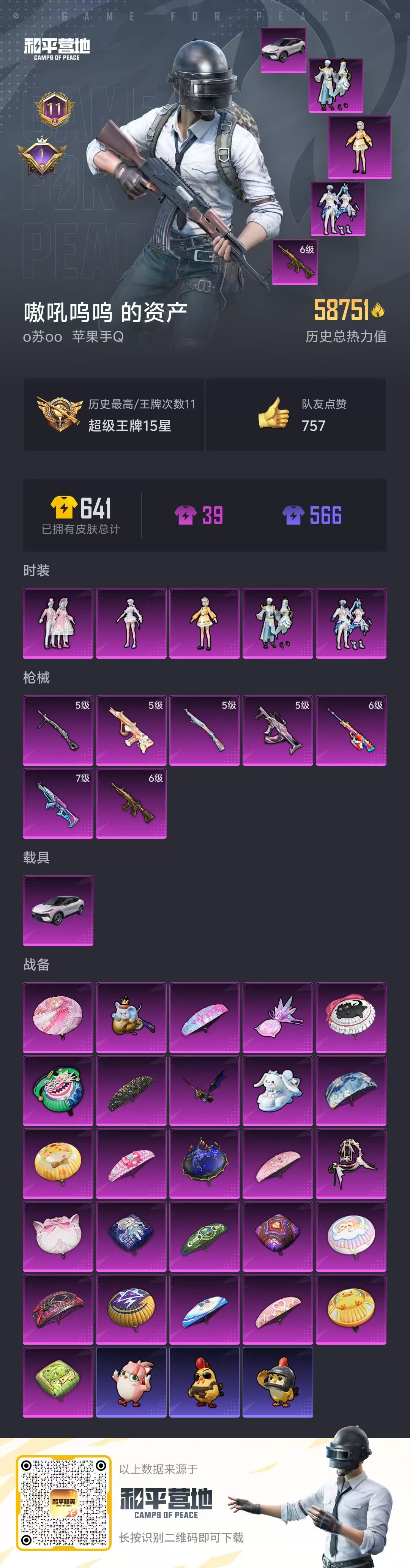 HPSJ43698和平精英账号详情图2