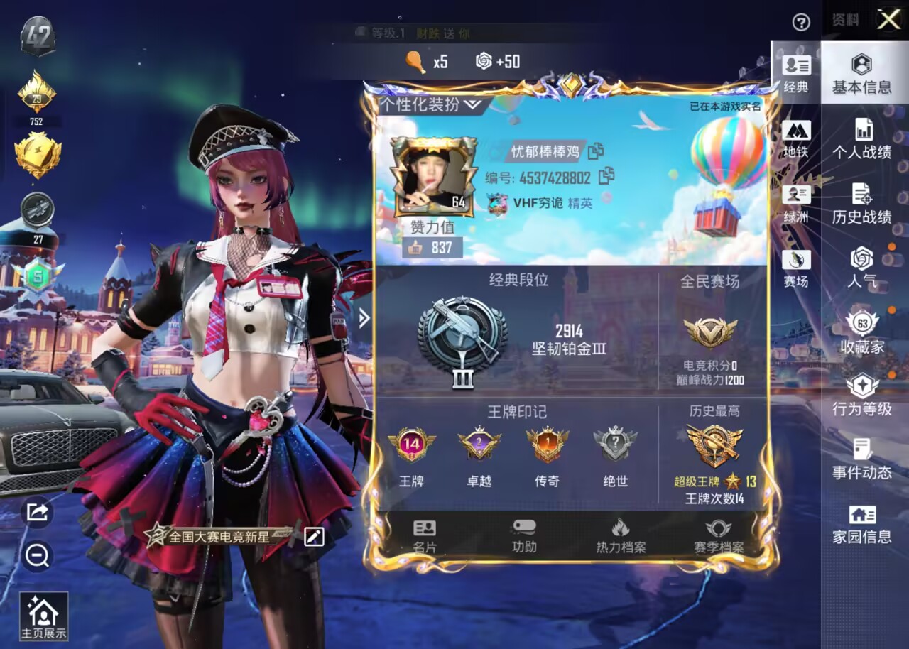 HPSJ436426和平精英账号详情图2