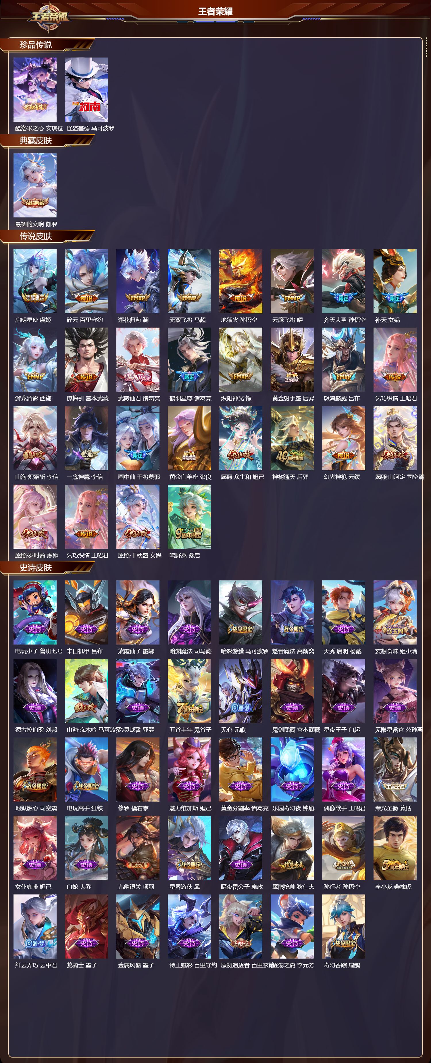 WZQM480875王者荣耀账号详情图3