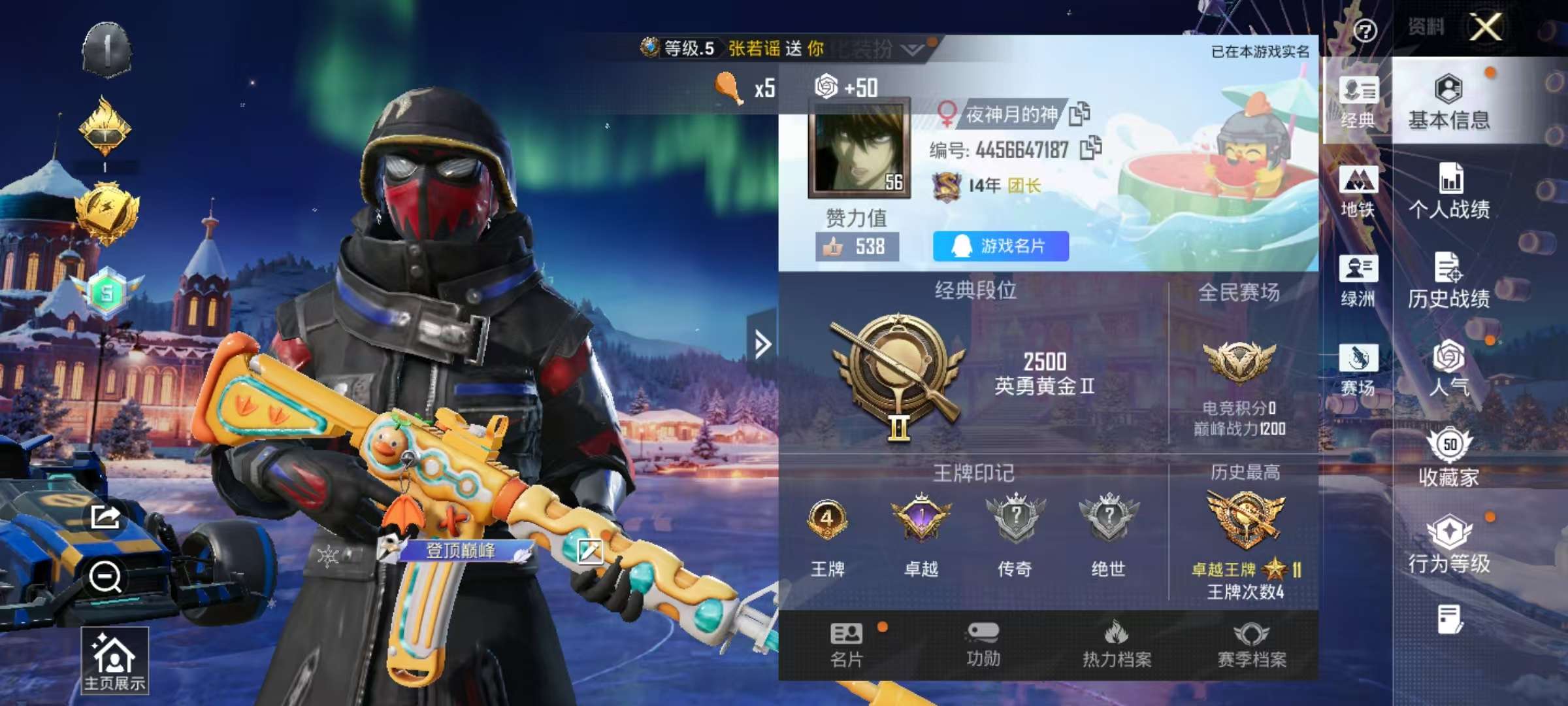 HPSJ442186和平精英账号详情图2