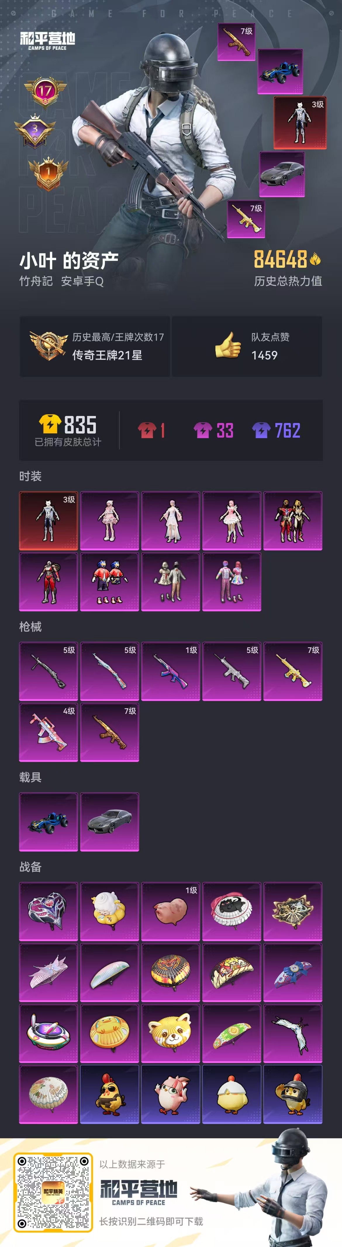 HPSJ445302和平精英账号详情图3