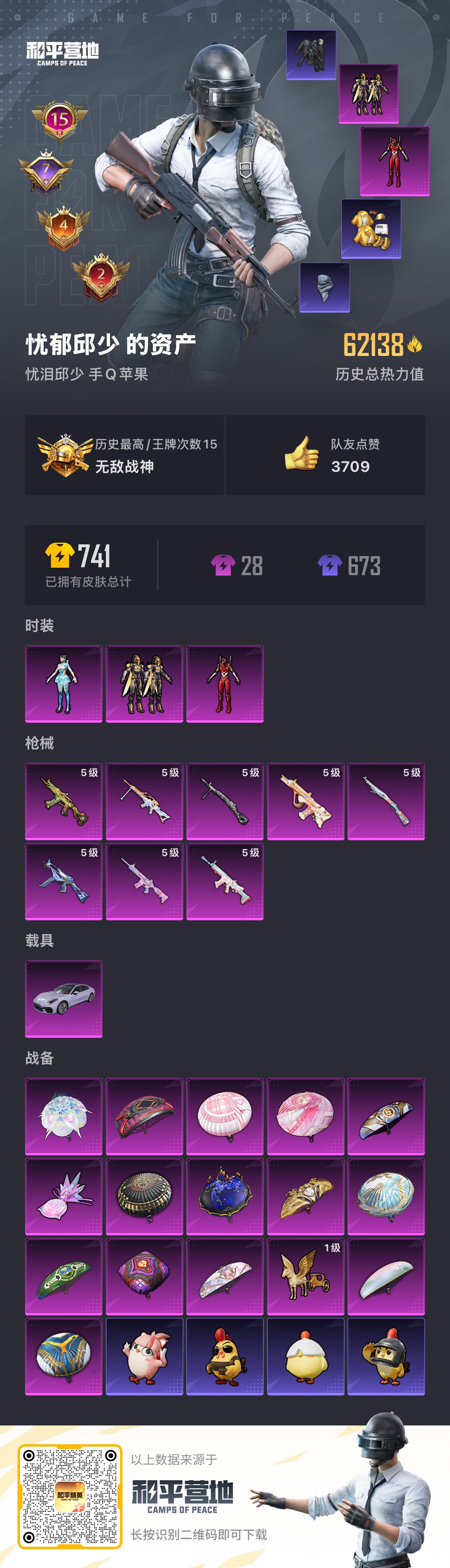 HPSJ445082和平精英账号详情图3