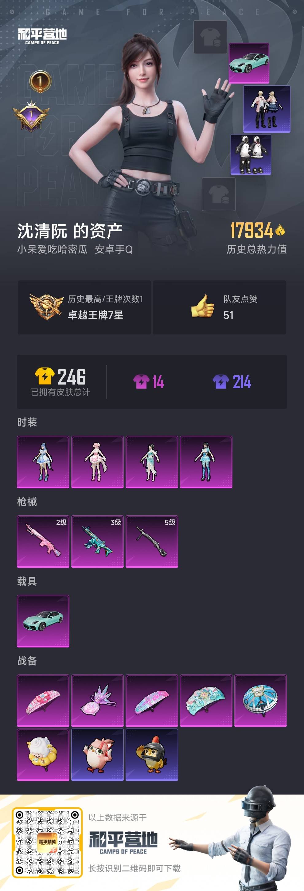 HPSJ445255和平精英账号详情图3