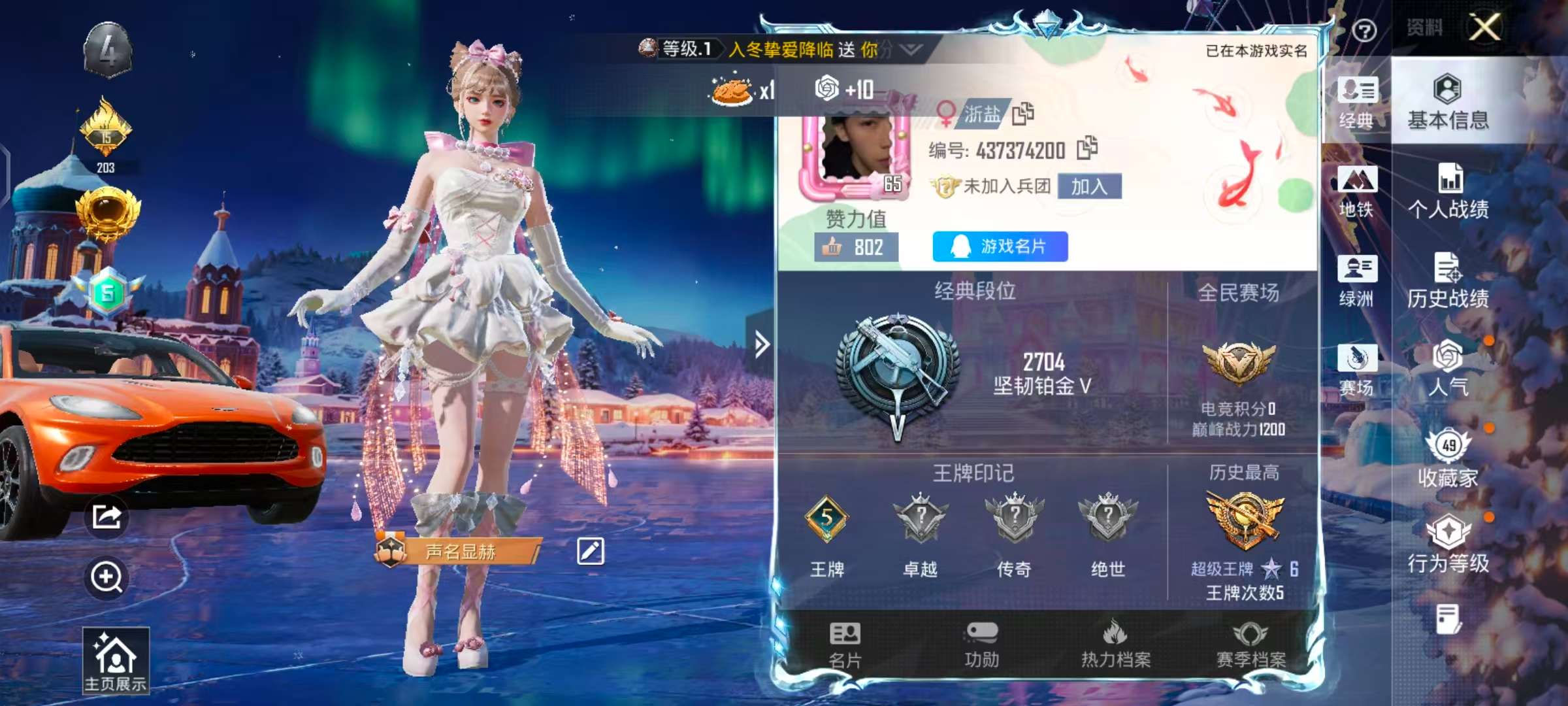 HPSJ446438和平精英账号详情图2