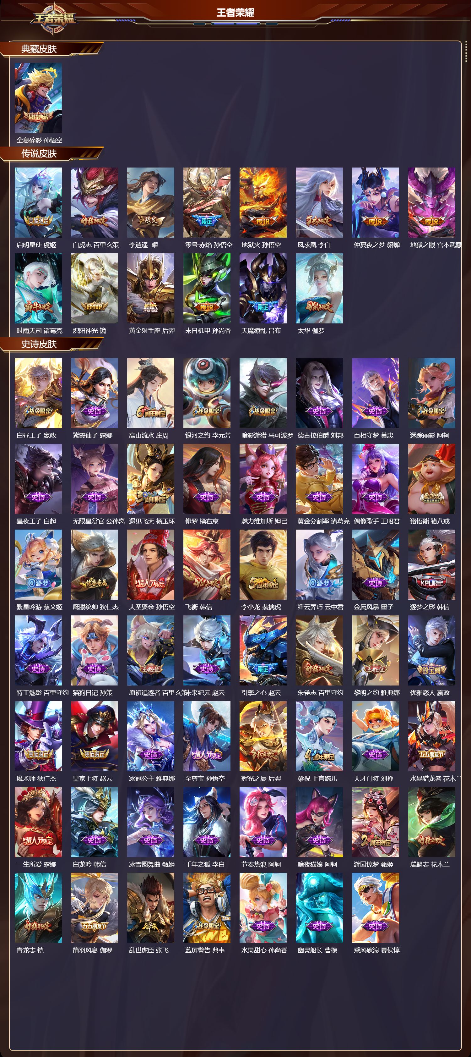 WZQM494441王者荣耀账号详情图3