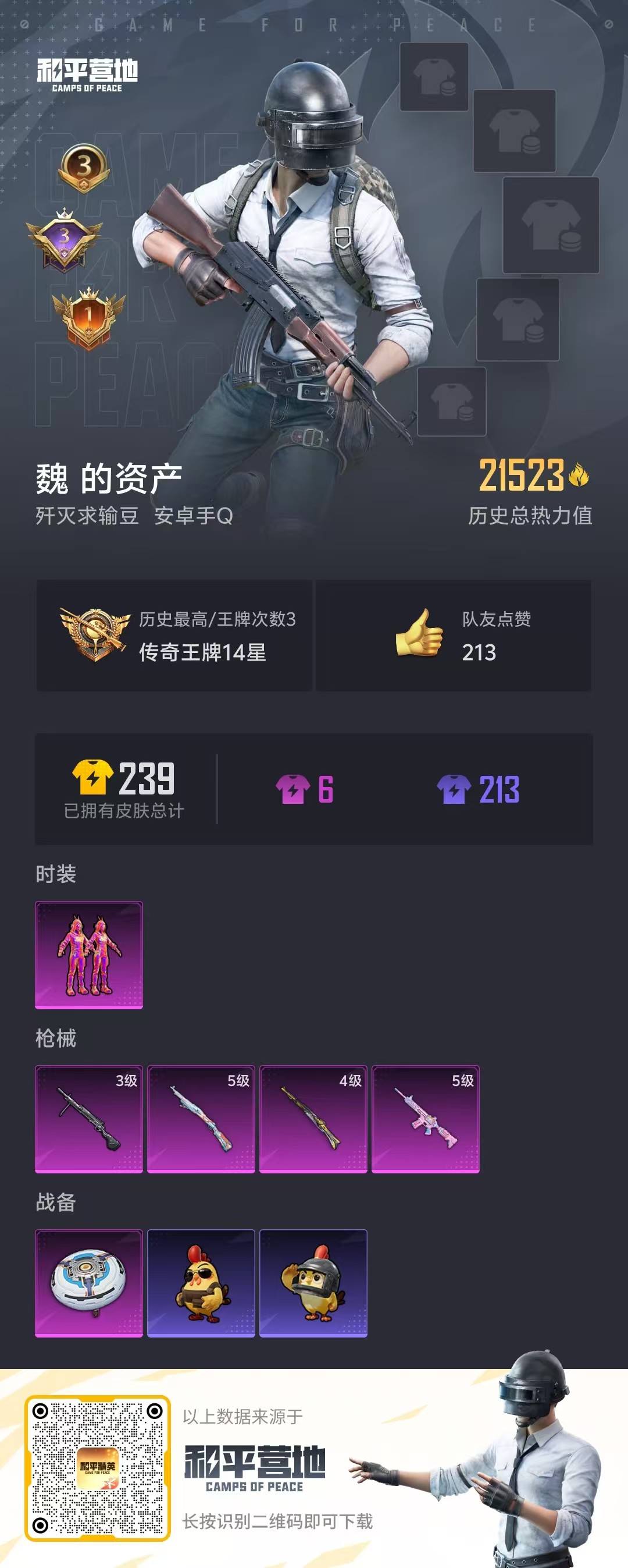 HPSJ451445和平精英账号详情图3