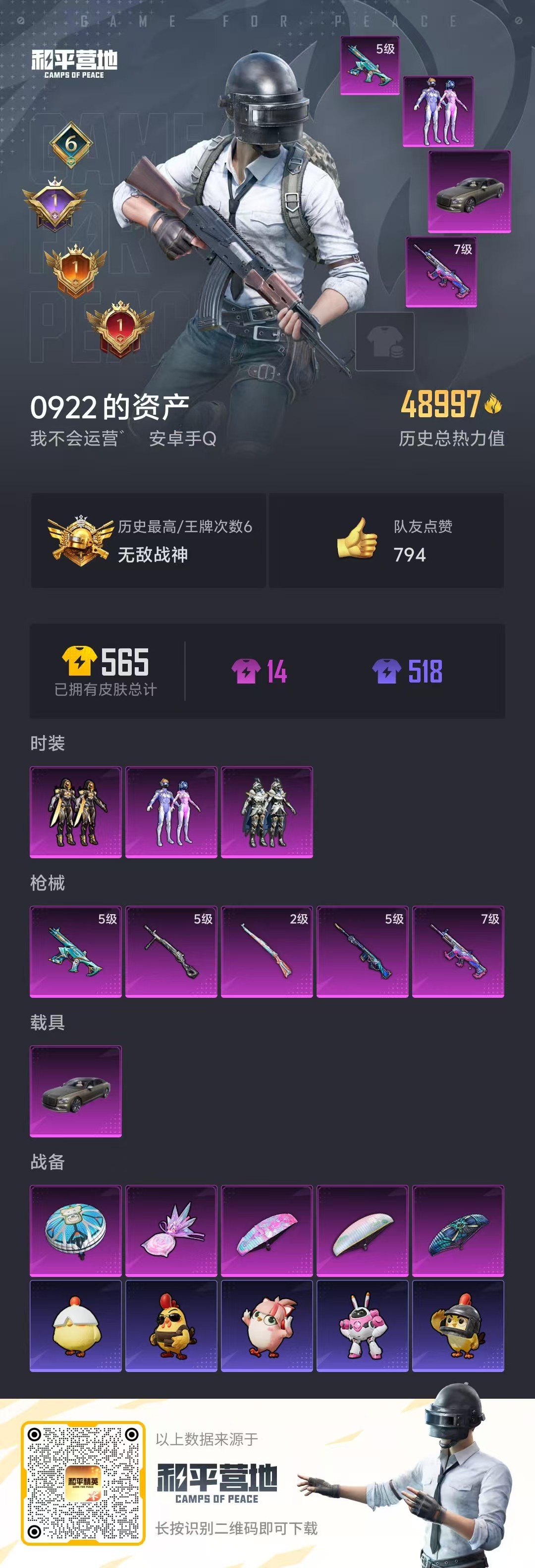 HPCMW452925和平精英账号详情图3