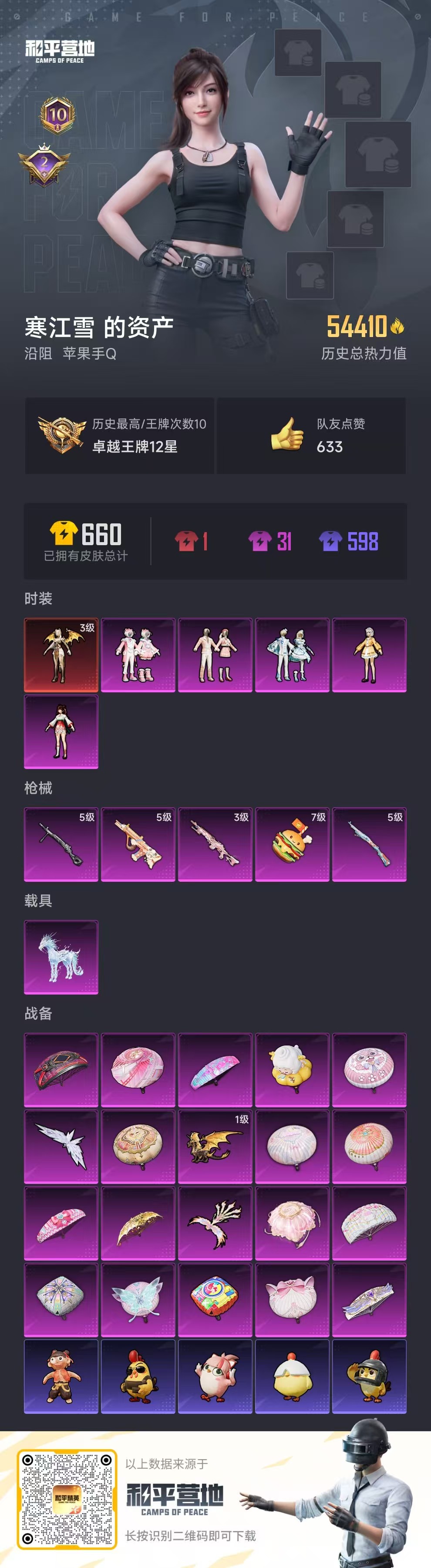 HPSJ452838和平精英账号详情图5