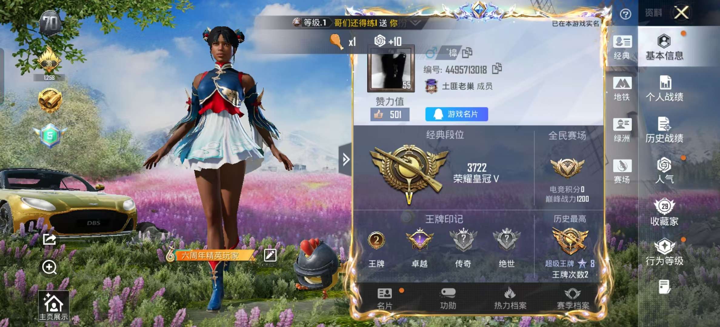 HPSJ412347和平精英账号详情图2