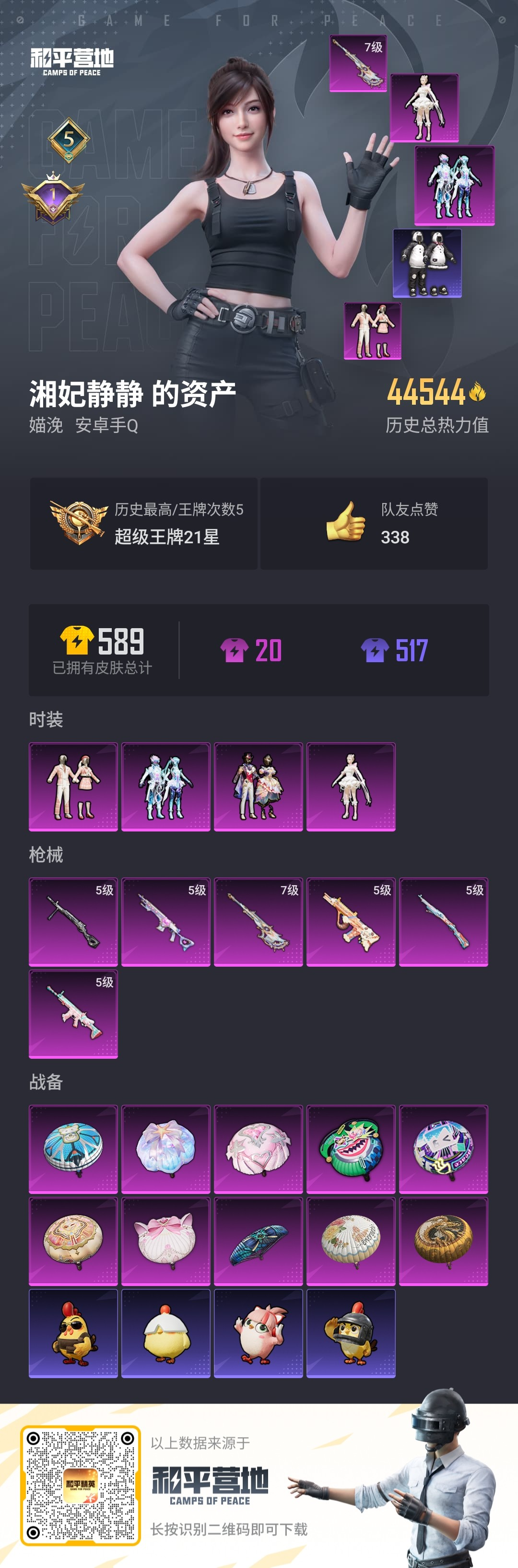 HPSJ412341和平精英账号详情图3