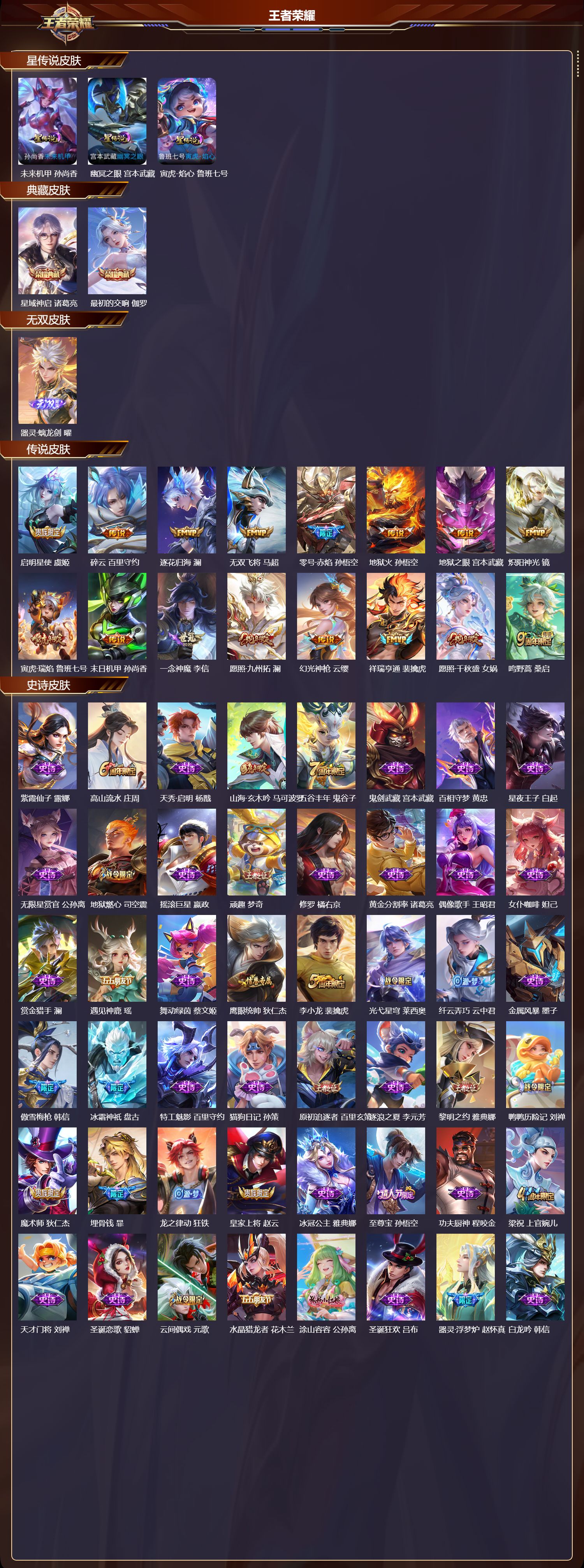 WZMK420144王者荣耀账号详情图2