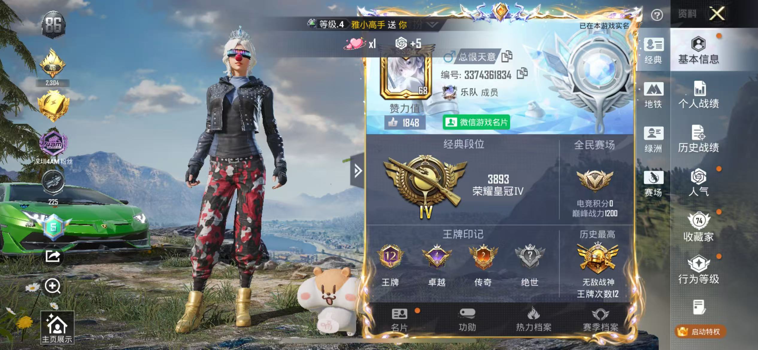 HPSJ411391和平精英账号详情图3