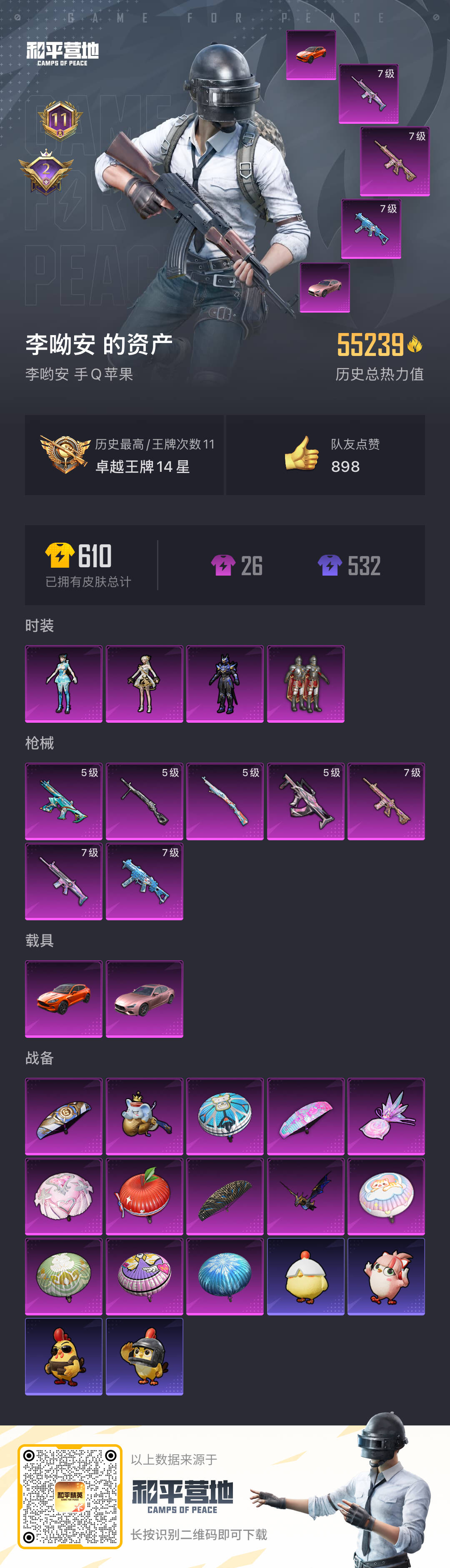 HPSJ412573和平精英账号详情图2