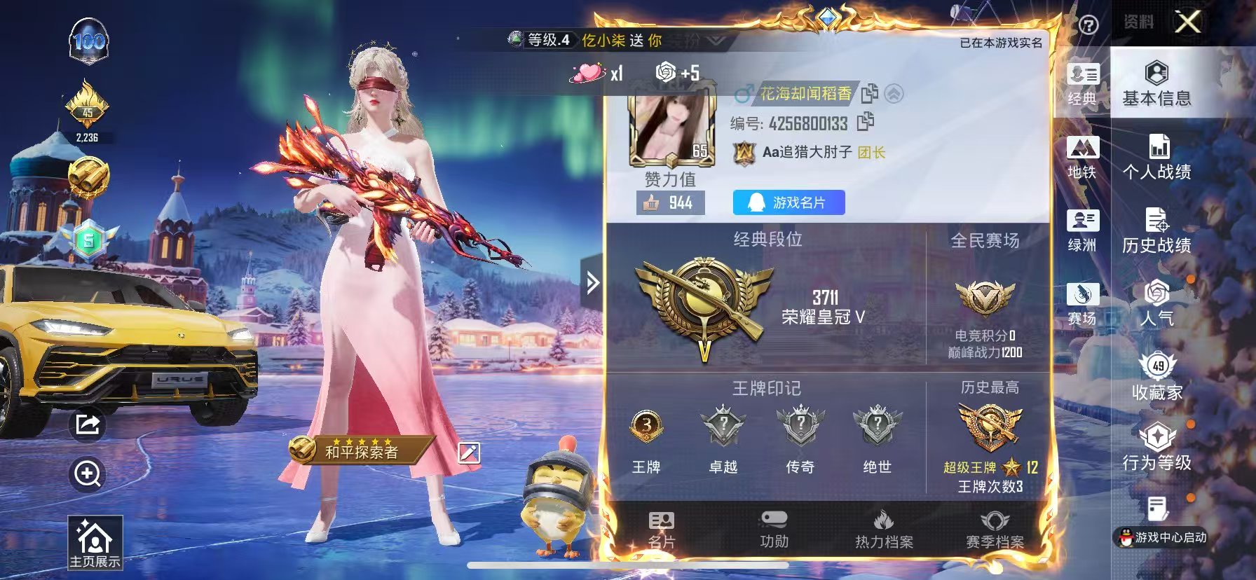 HPSJ412433和平精英账号详情图3