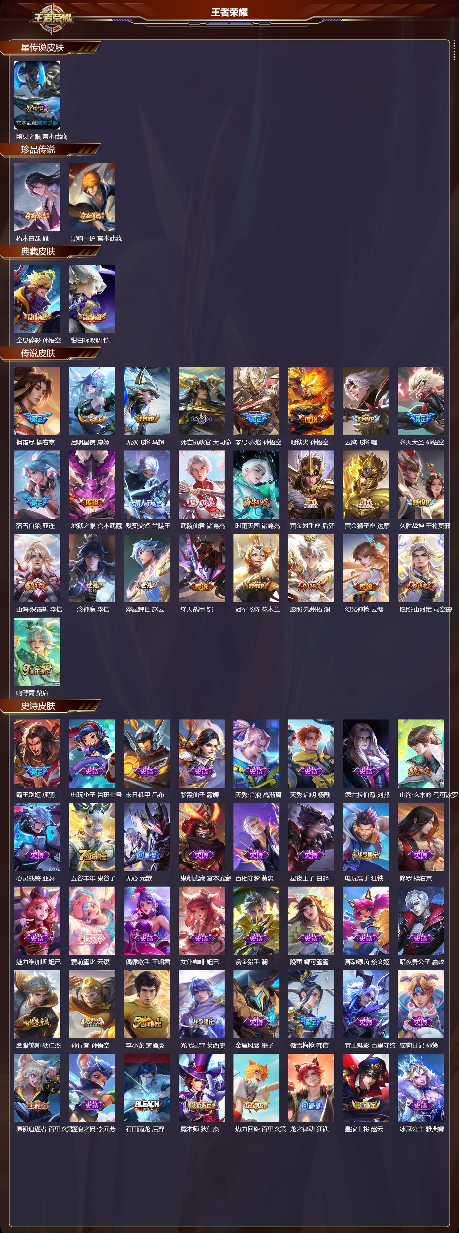 WZMK423844王者荣耀账号详情图2