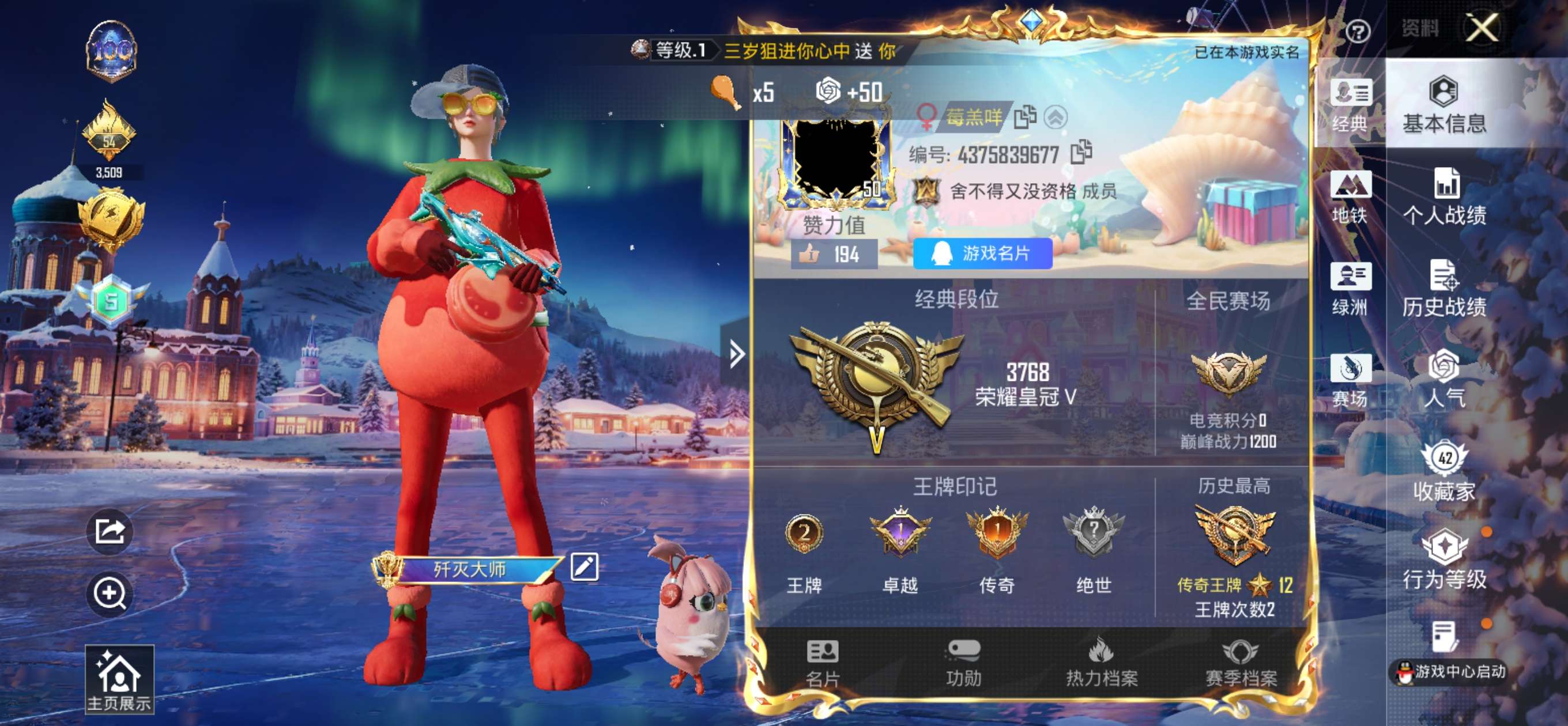 HPSJ412541和平精英账号详情图4