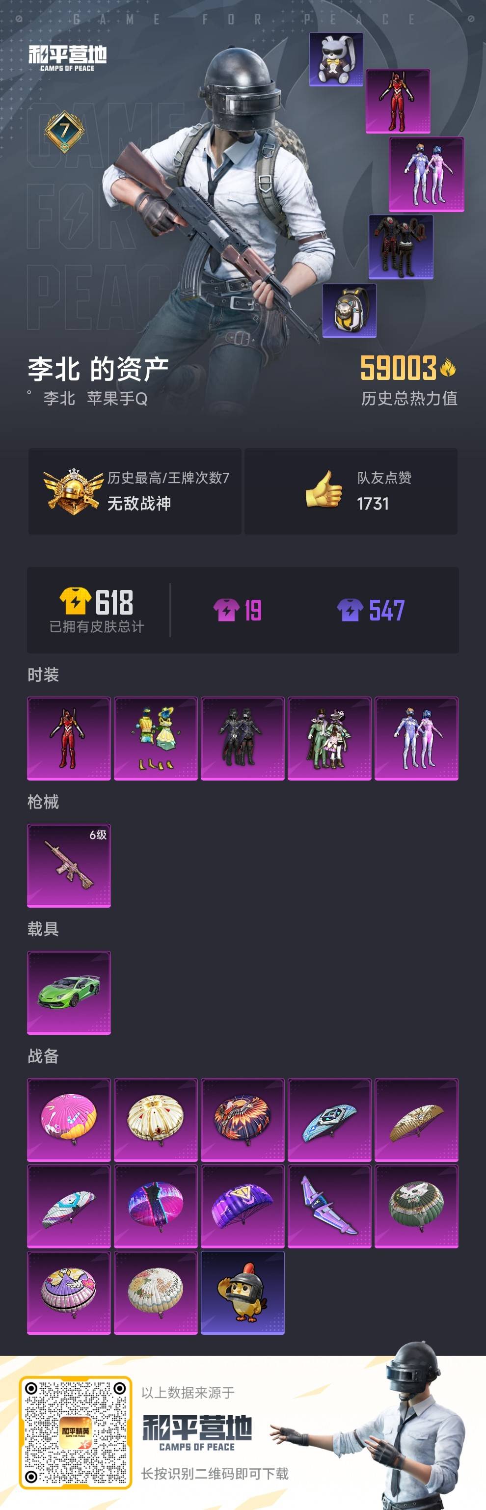 HPSJ420062和平精英账号详情图3