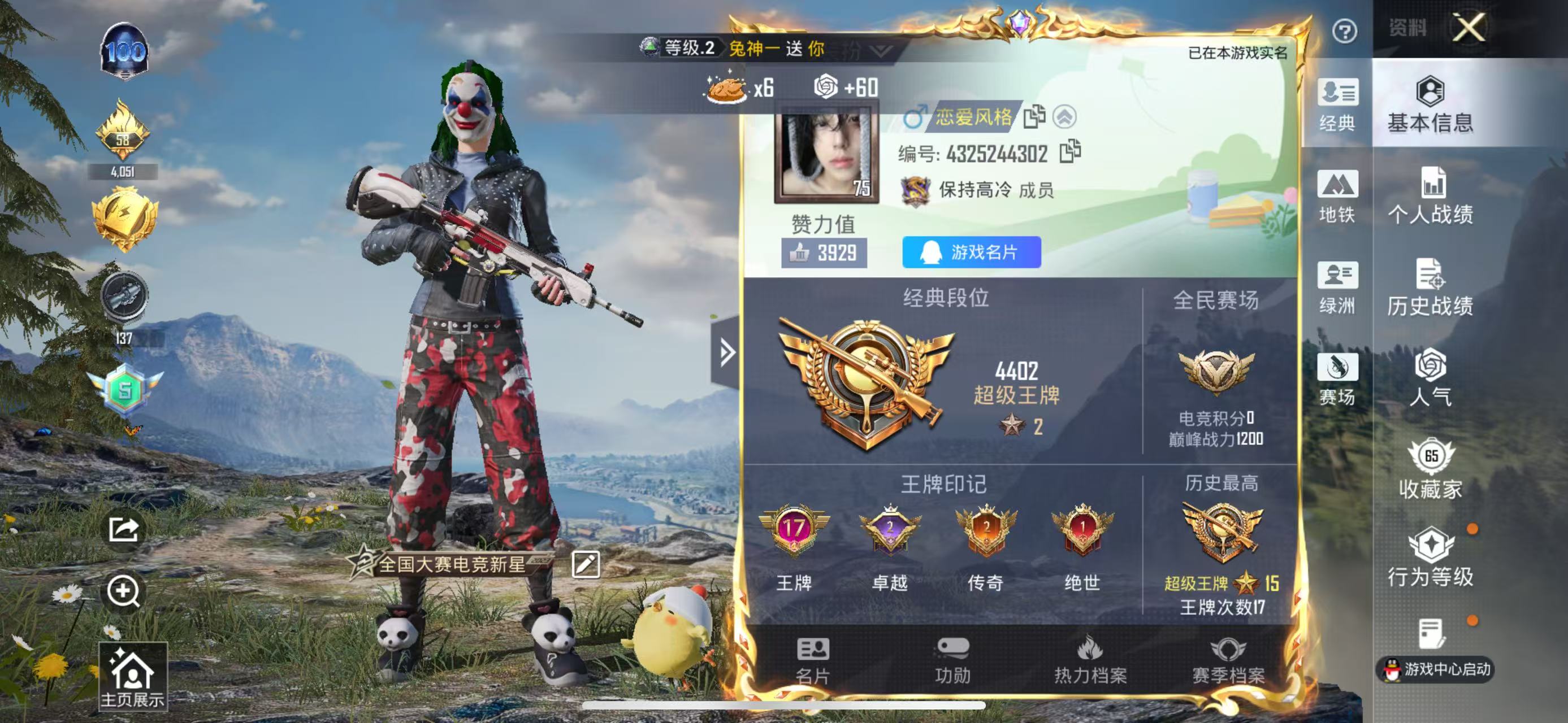 HPSJ414038和平精英账号详情图2